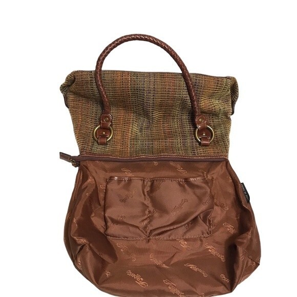 Fossil braided leather trim woven shoulder baguette bag purse‎ - Picture 15 of 16